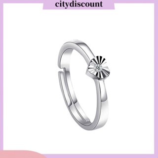 &lt;citydiscount&gt; แหวนชุบเงิน รูปหัวใจ แบบเปิด เครื่องประดับแฟชั่นคู่รัก สําหรับชาย และหญิง