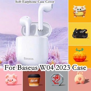 【พร้อมส่ง】เคสหูฟัง แบบนิ่ม ลายการ์ตูน สําหรับ Baseus W04 2023 W04 2023