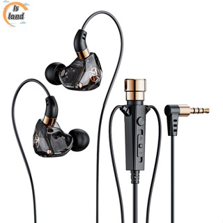 【IS】 Kt02 หูฟังอินเอียร์ 3.5 มม. พร้อมไมโครโฟน เบส HiFi สําหรับสตรีมมิ่ง คาราโอเกะ