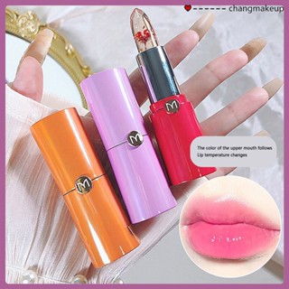 Mansly Color-change Crystal Flower Lipstick Transparent Jelly Gold Foil Lip Balm ลิปสติกเปลี่ยนอุณหภูมิไม่ติดถ้วยไม่จางหาย cod