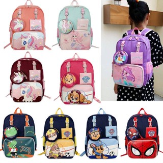 New Childrens Schoolbag Kindergarten Primary School Grade One Boys and Girls Cartoon Paw Patrol Dinosaur Spider-Man Backpack Riee