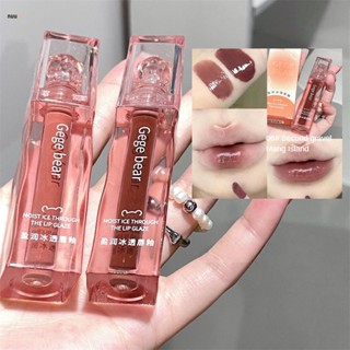 Gege Bear Yingrun Ice Penetrating Lip Glaze Water Light Mirror Glass Feeling Lipstick Moisturizing Moisturizing Not Easy To Stick Cup Lip Gloss nuuo