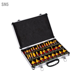 SN5 35pcs 1/2 นิ้ว Shank Router Bits ชุดเครื่องตัดกัดงานไม้พร้อมกล่อง