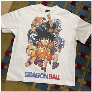 เสื้อยืด ผ้าฝ้าย พิมพ์ลายการ์ตูน Dragon Ball Super Saiyan ทรงหลวม สไตล์ญี่ปุ่น สําหรับผู้ชาย และผู้หญิง