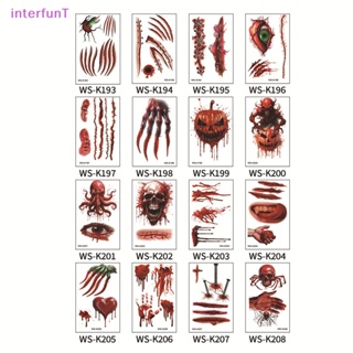 [InterfunT] สติกเกอร์รอยสักชั่วคราว ลายรอยแผลเป็น รอยแผลเป็นน่ากลัว สําหรับตกแต่งปาร์ตี้ฮาโลวีน DIY