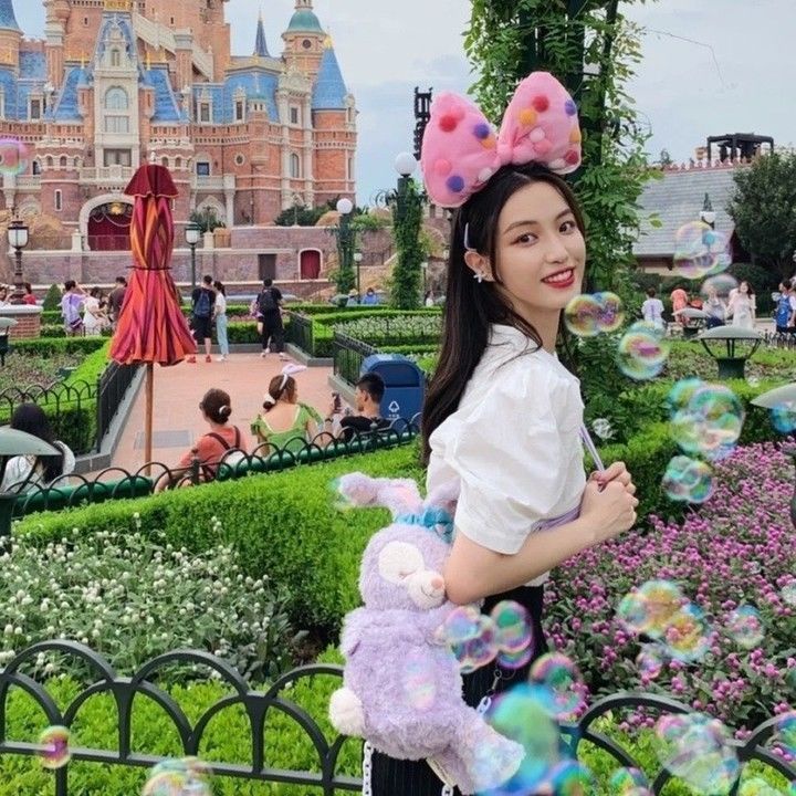 ที่คาดผม ผ้าตาข่าย ลายจุด มิกกี้ มินนี่เมาส์ ประดับโบว์ ขนาดใหญ่ สีชมพู เครื่องประดับ สําหรับผู้หญิง