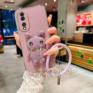 เคสโทรศัพท์มือถือ แบบนิ่ม ลายกระต่าย 3D พร้อมสายคล้องมือ สําหรับ Honor 90 Lite X8a Magic5 Pro 5G 4G Honor90Lite Honor90