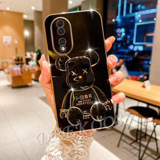 ใหม่ เคสโทรศัพท์มือถือ ลายหมีน่ารัก สีขาว ดํา พร้อมขาตั้ง สําหรับ Honor 90 Lite X8a Magic5 Pro 5G 4G Honor90Lite Honor90 2023