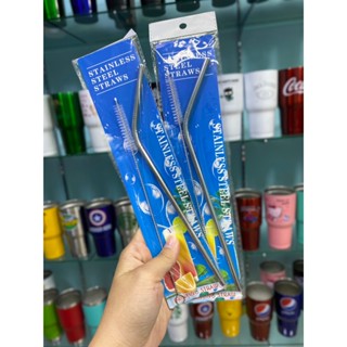 หลอดสแตนเลส หลอด+แปรง ครบเซ็ต พร้อมจัดส่งทั่วไทย