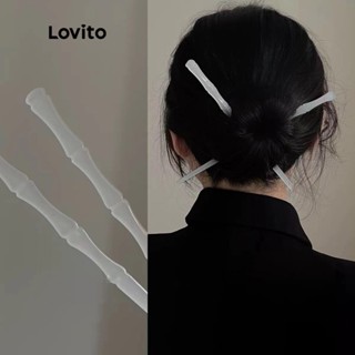 Lovito กิ๊บติดผม เบสิก สำหรับผู้หญิง LNA14120 (สีขาว/เขียว)