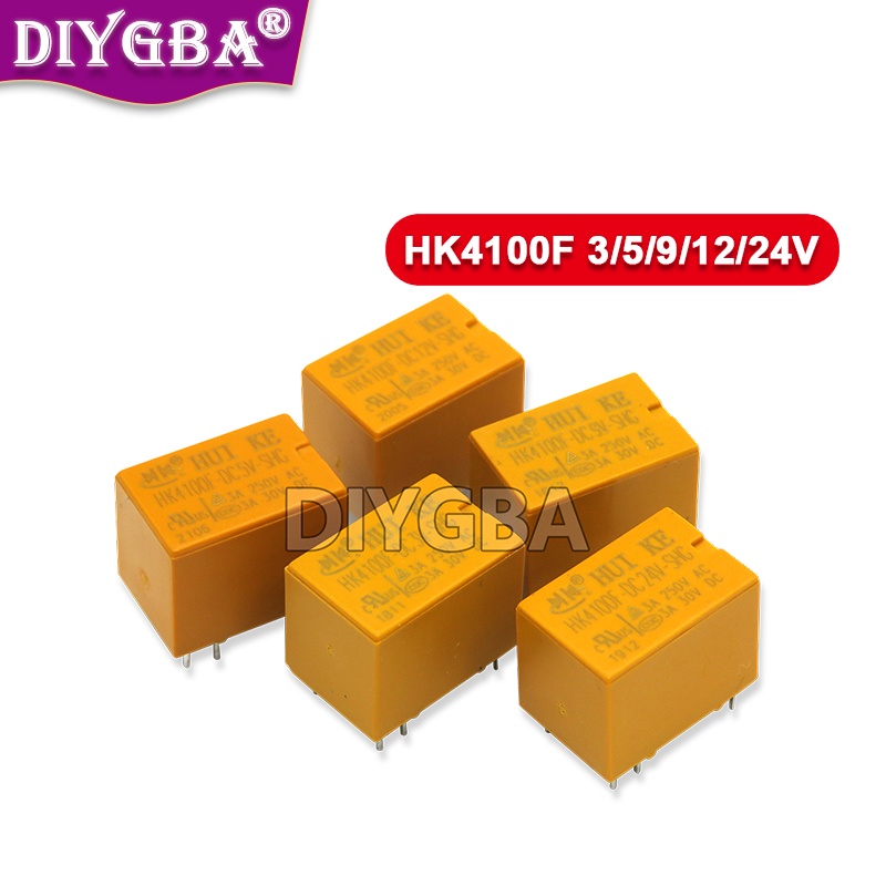 รีเลย์ HK4100F Series 3V 5V 9V 12V 24V HK4100F-DC12V HK4100F HK4100F-DC12V-SHG DIP-6 3A 250V AC/3A 5