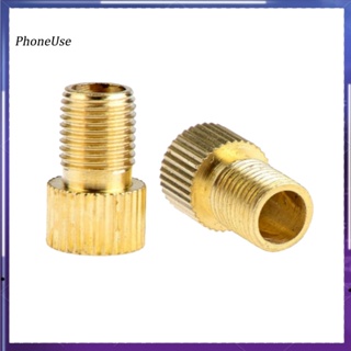 Phoneuse อะแดปเตอร์วาล์วท่อทองเหลือง Presta to Schrader สําหรับรถยนต์ รถมอเตอร์ไซค์ 2 ชิ้น