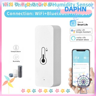 DAPHS เครื่องตรวจจับความชื้นในร่ม เซนเซอร์อุณหภูมิ Wifi เครื่องวัดอุณหภูมิควบคุมด้วยเสียง