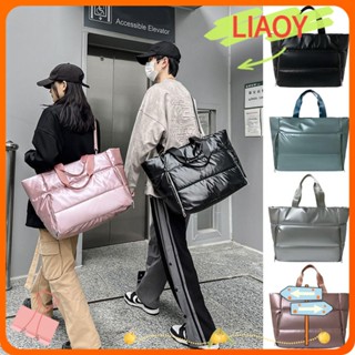 Liaoy กระเป๋าถือ ผ้าฝ้าย ขนปุยนุ่ม กันน้ํา