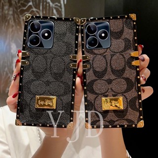 Yjd เคสโทรศัพท์มือถือแฟชั่น ขอบตรง กันกระแทก หรูหรา สําหรับ Realme C53 C55