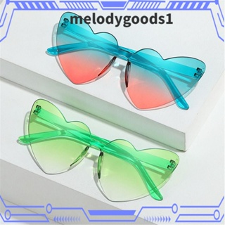 MELODYGOODS1 แว่นตากันแดด UV400 ป้องกันรังสียูวี รูปหัวใจ ไล่โทนสี หลากสีสัน สําหรับชายหาด ท่องเที่ยว สตรีทแวร์