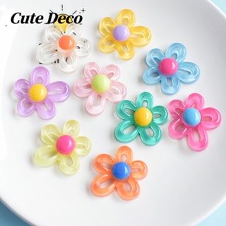 【Cute Deco】กระดุมเรซิ่น รูปดอกไม้น่ารัก DIY สําหรับตกแต่งรองเท้า Crocs