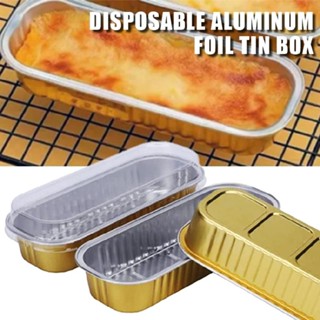 30pcs Disposable Aluminum Foil Tin Box Mini Loaf Pans with Clear Lid For Takeout