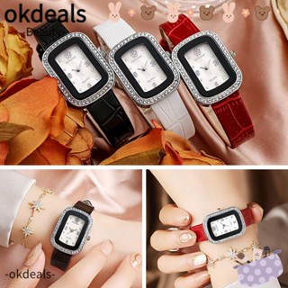 OKDEALS นาฬิกาข้อมือควอทซ์ สายซิลิโคน แฟชั่นสําหรับผู้หญิง