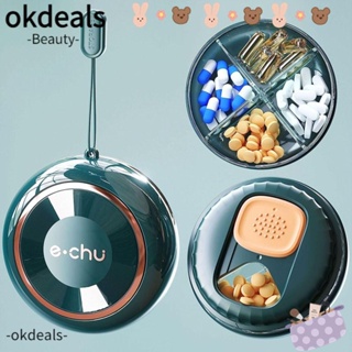 Okdeals กล่องเก็บยา วิตามิน ไร้ BPA กันน้ํา ขนาดเล็ก แบบพกพา สําหรับเดินทาง