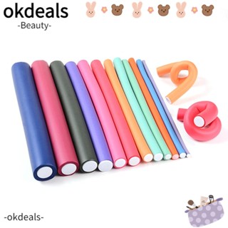 OKDEALS 6 ชิ้น / ล็อต แท่งดัดผม ไม่ใช้ความร้อน ใหม่ ฟองน้ํานุ่ม โฟมบิด เครื่องมือม้วนผม