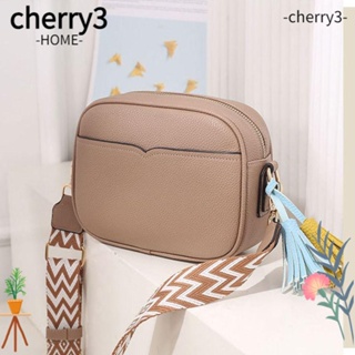 Cherry3 กระเป๋าสะพายข้าง หนัง PU ขนาดเล็ก สีพื้น แฟชั่นสําหรับผู้หญิง