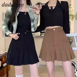 DaDulove💕 New American Ins High Street Thin Section Pleated Denim Skirt Niche High Waist A- line Skirt Package Hip Skirt