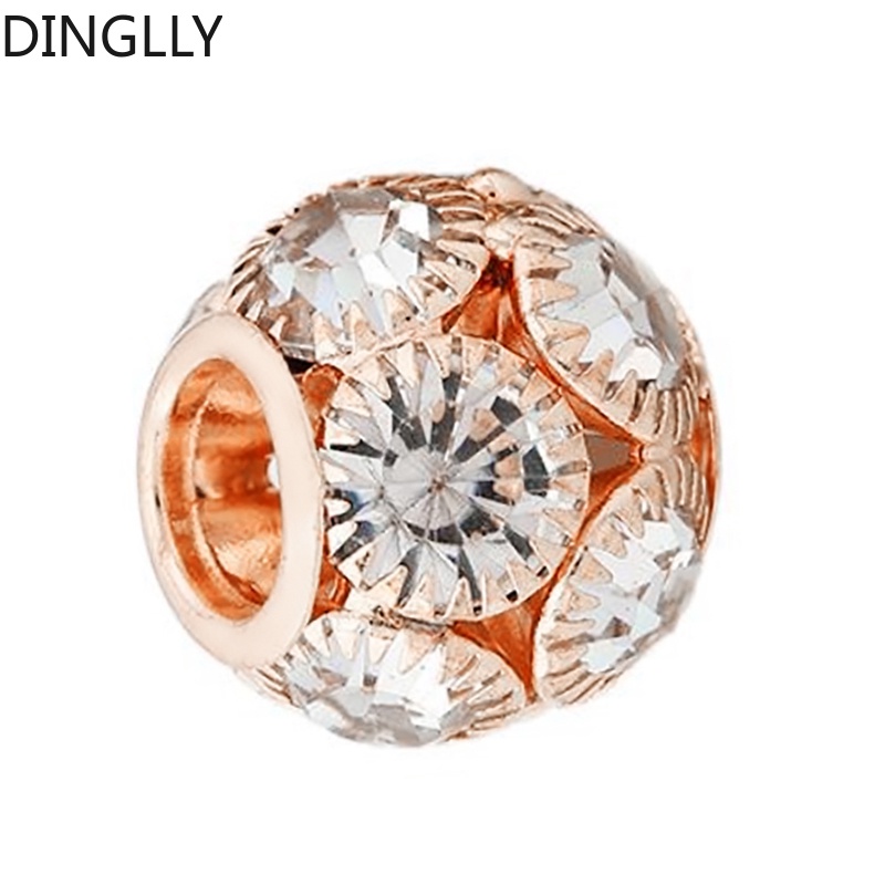 Dinglly ลูกปัดอัลลอย รูปดอกเดซี่ ใบไม้ ผีเสื้อ ประดับพลอยเทียม สีโรสโกลด์ อุปกรณ์เสริม - รูปที่ 7