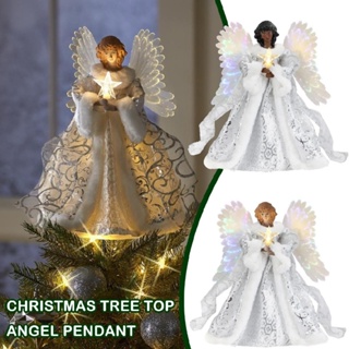 New 1pc 25cm Christmas Tree Topper Angel Fairy Festive Xmas Tree Top Ornament