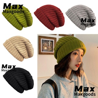 Maxg หมวกบีนนี่ถัก 5 สี ลําลอง สําหรับผู้หญิง / ผู้ชาย หมวกบีนนี่