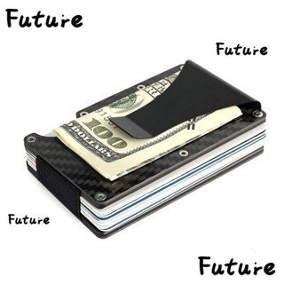 New Stainless Steel Purse Slim Money Clip Carbon Fiber Credit Card Holder Metal Wallet