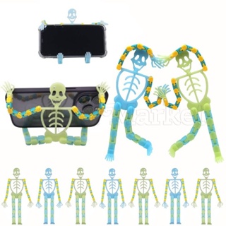  ฮาโลวีน เรืองแสง กะโหลก / ของเล่นคลายเครียดปริศนา / ราง Wacky Snap Skeleton Man / ของเล่นฟิดเจ็ต เรืองแสงในที่มืด พร้อมที่วางโทรศัพท์มือถือ /