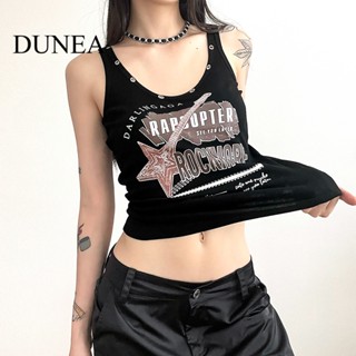 Dunea เสื้อกล้าม พิมพ์ลายตัวอักษร เข้าได้กับทุกชุด สําหรับผู้หญิง