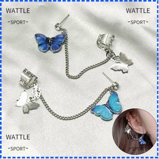 Wattle ต่างหูแฟชั่น รูปผีเสื้อ ไม่ต้องเจาะ