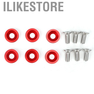 Ilikestore 6pcs M8 Decorative Red Washers Screws Universal for Automobile Car  Bumper Engine Cover Auto Accessories