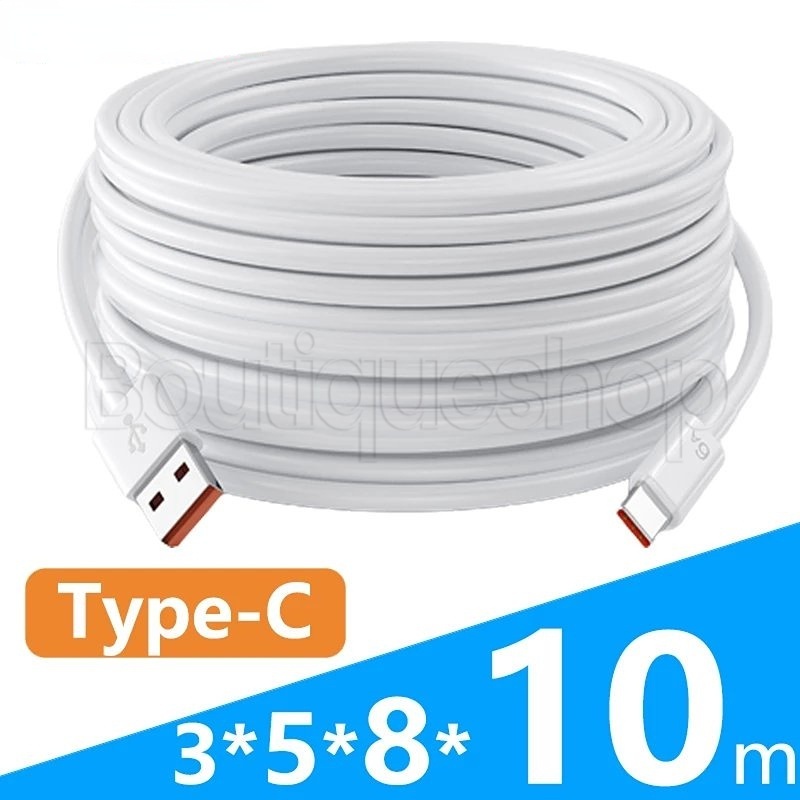 สายชาร์จ แบบหนา ทนทาน สีขาว Type C USB สําหรับโทรศัพท์มือถือ แท็บเล็ต