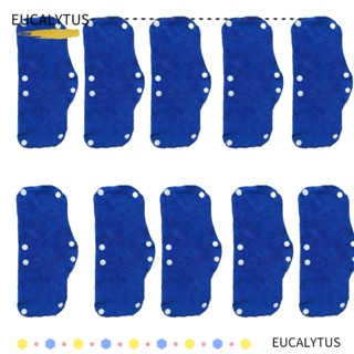 Eutus แผ่นซับเหงื่อ ผ้าฝ้าย ทรงสี่เหลี่ยมผืนผ้า สีฟ้า สําหรับหมวกกันน็อค 10 ชิ้น