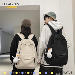 Eutus กระเป๋าเป้สะพายหลัง ผ้าไนล่อน กันน้ํา จุของได้เยอะ สีพื้น แบบเรียบง่าย สําหรับวัยรุ่น