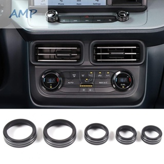 ⚡BABYCITY-TH⚡Knob Trim Ring Vehicle 5PCS A/c Aluminum Alloy Black Parts Replacement⚡NEW 7