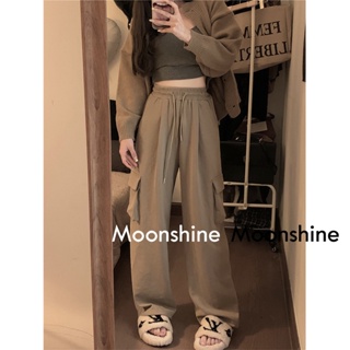 Moon  กางเกงขายาว คาร์โก้ กางเกง เชือกอเมริกันคลาสิค Cargo pants 2023 NEW 072629 Korean Style Trendy รุ่นใหม่ สวยงาม A20M07K 36Z230909