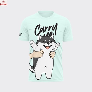 (juxian) เสื้อวิ่งพิมพ์ลายน้องหมาCarry Me