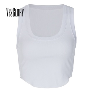 Vesglory เสื้อกล้าม คอกลม เข้ารูป สีพื้น แฟชั่นสําหรับผู้หญิง 2023