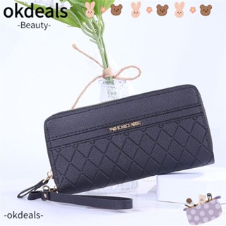 Okdeals กระเป๋าสตางค์ ใบยาว ทรงคลัทช์ ขนาดเล็ก ใส่เหรียญได้ แฟชั่นสําหรับผู้หญิง