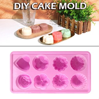 8 Cavity Flower Shape Silicone Baking Mold Chocolate Candy Molds Ice Cube Tray