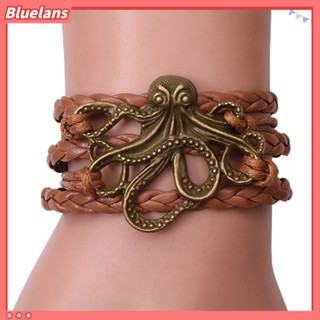 Bluelans สร้อยข้อมือถัก อัลลอย รูปปลาหมึก เครื่องประดับ สําหรับทุกเพศ