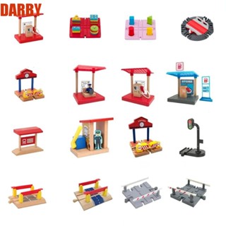 Darby ชุดของเล่นตัวต่อรางรถไฟไม้ DIY สําหรับเด็กวัยหัดเดิน