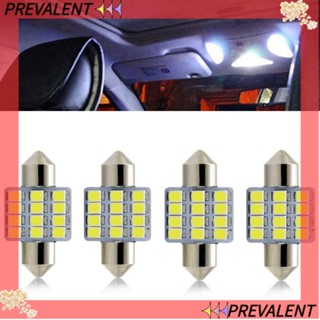 Preva หลอดไฟอ่านหนังสือ LED DC12V COB 2835 12SMD 4 ชิ้น สําหรับรถยนต์ 4 ชิ้น