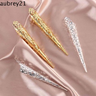 Aubrey1 ชุดแหวนสวมนิ้วมือ ป้องกันนิ้วมือ ฉลุลาย สไตล์โบราณ สําหรับตกแต่งเล็บ