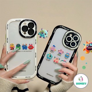 เคสโทรศัพท์มือถือ TPU นิ่ม แบบใส กันกระแทก ลายการ์ตูนมอนสเตอร์น้อยน่ารัก สไตล์เกาหลี สําหรับ iPhone 14 Pro Max 13 12 11 Pro Max