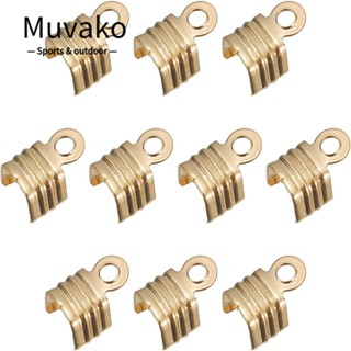 Muvako ปลายสายไฟ โลหะผสมทอง 4x6.5 มม. 600 ชิ้น สําหรับสร้อยคอ สร้อยข้อมือ